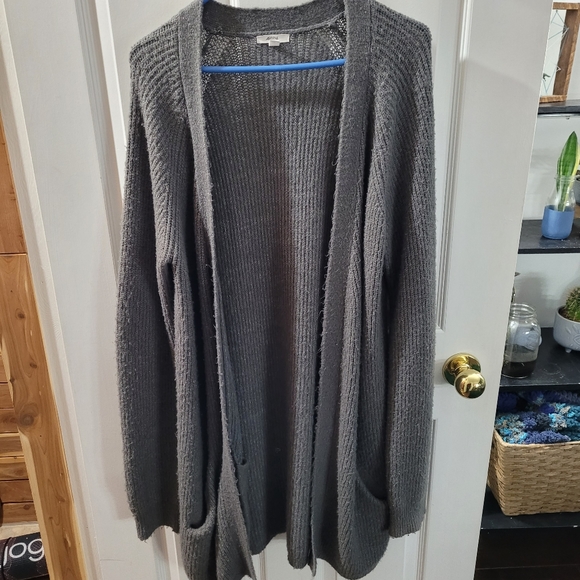 Charcoal Grey Knit Cardigan - Picture 2 of 4